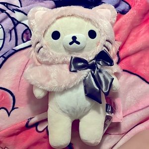 Rilakkuma Plush - Cute bear with Pink Hood